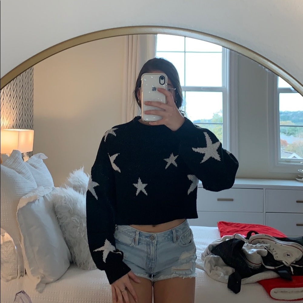 Black and white star sweater